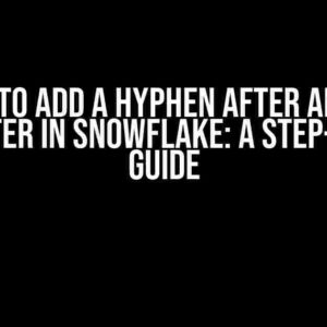 How to Add a Hyphen After an nth Character in Snowflake: A Step-by-Step Guide